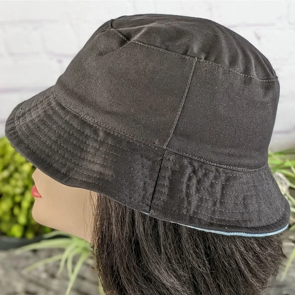 Rainbow Reversable Denim/Black Bucket Hat